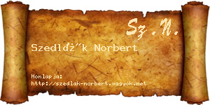 Szedlák Norbert névjegykártya