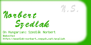 norbert szedlak business card