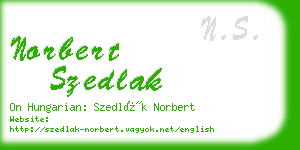 norbert szedlak business card